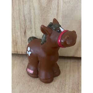 Little People Plastic Brown Horse Fisher Price Farm Animal Replacement 2003 Used